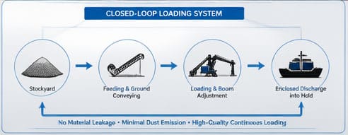 The operation logic of a fertilizer ship loader