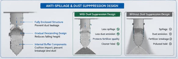 anti spillage and dust suppression design